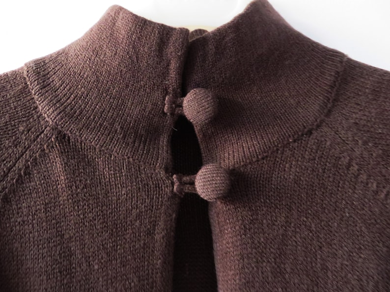 Brown Bolero Jacket Cropped Knitted Cardigan Short Sleeve Knit Women Jacket Gift for Her Size Large
