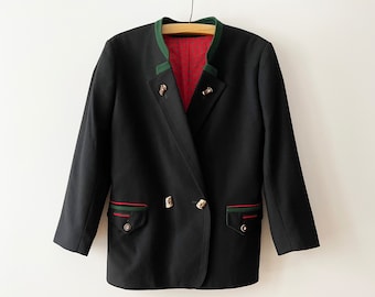 Blazer Dirndl vintage in misto lana: giacca tirolese austriaca taglia L