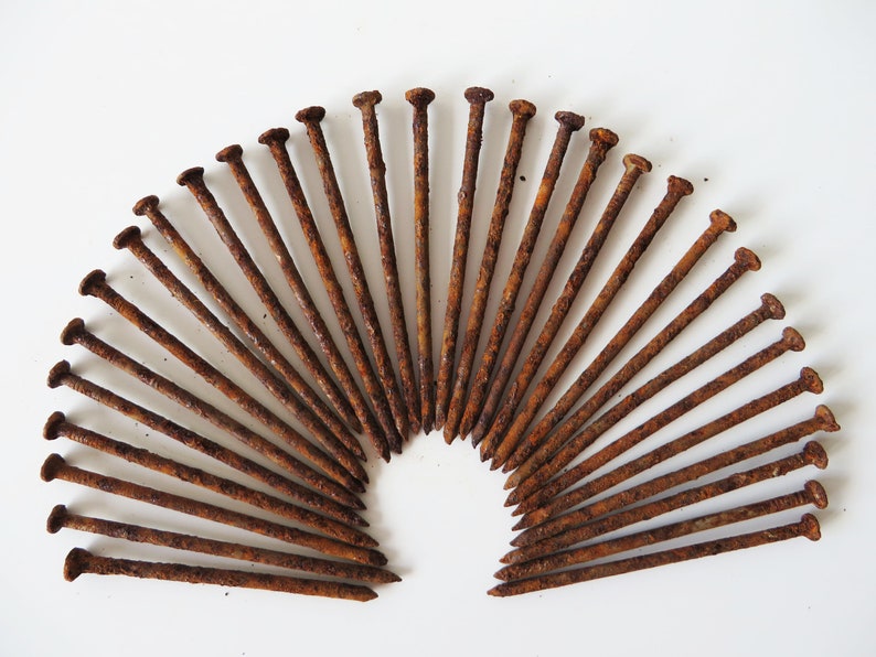 Rusty Nails Lot of 100 Straight Rusted Nails Metal Steampunk Etsy