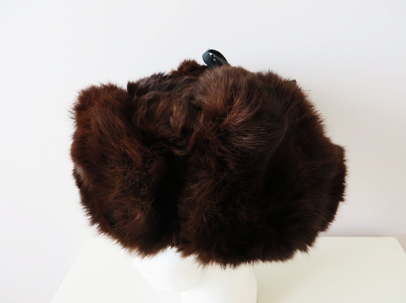 Ushanka Hat Ear Flaps Trapper Trooper Rabbit Fur Winter Hat Soviet Vintage 70s Chocolate Brown Traditional Russian Winter hat Gift for Her