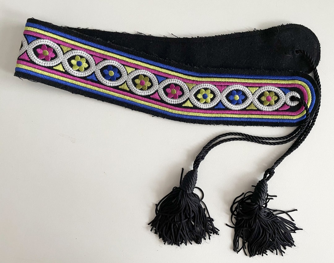 Vintage indian wrap tie belt embellished boho Amazon.com: Bohend Boho Braided Belts Women Tie Colorful  main image 3