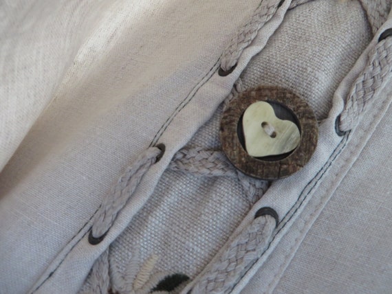 90s Women Dirndl Shirt Long Sleeve Embroidered Li… - image 7
