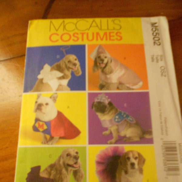Dog Costumes Patterns McCall's Animal Pets Sewing Patterns