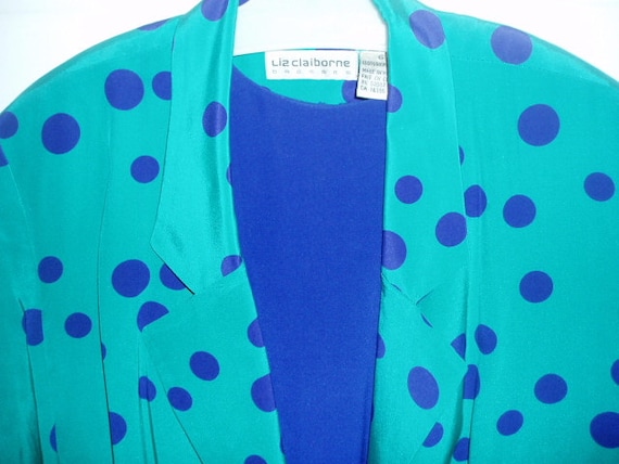 80's Silk Suit Vintage Liz Claiborne Sheath Dress… - image 2