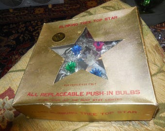 MCM Christmas Tree Topper Star Twinkle Lights 60s Japan