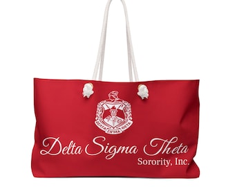 Rote und weiße Delta Sorority Tasche - Weekend Travel Tote