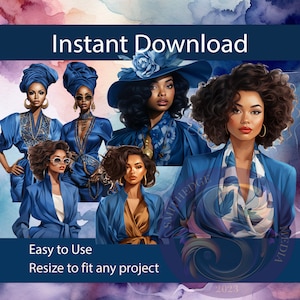 Eleganter Stil | Geschäftsfrau | Schwesternschaft Blau | Frau arbeitet | PNG-Datei | Sofortige Downloads