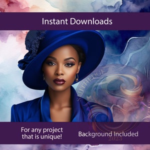 Women Boss | Elegant Hats | Zeta Finer Woman Images -Background File included - DIGITAL DOWNLOAD -