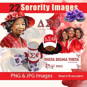 Delta Sigma Theta Sorority Clipart | 22 Sorority Images  | Digital Birthday Wishes | Sublimation Designs | DIY Projects |- DIGITAL DOWNLOAD