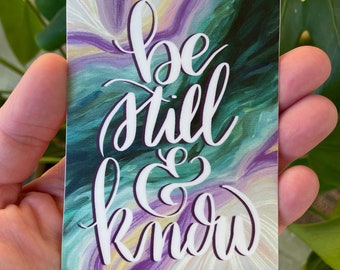 Be Still and Know Vinyl Sticker - Christian Scripture Sticker, Christian Gift, Laptop sticker, Waterbottle Sticker, Waterproof