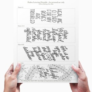 Psalms Lettering Template for Bible Journaling Hand Drawn Printable ...
