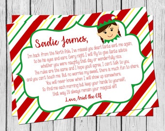 Elf I m Back DIY PRINTABLE Letter Etsy