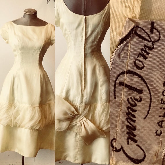 Lovely buttery yellow chiffon 1950's -1960's EMMA