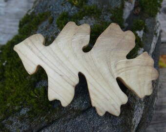Oak Leaf hair clip , Oak leaf jewelry, Wood Hair slider, Nature Lover Gift, Coachella Wear, 70mm French barrette Clasp, Unique gift for her