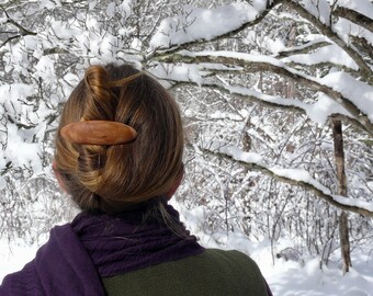 Wood Oval Hair Clip, Natural wood hair barrette, Nature Inspired, Earthy eco accessories, Wood hair clip, hair pin, 80mm barrette clasp