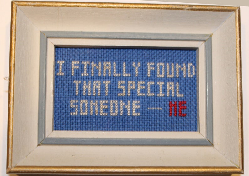 Cross Stitched Framed Quote