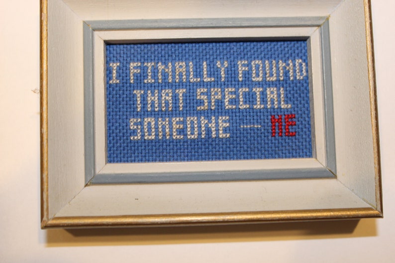 Cross Stitched Framed Quote