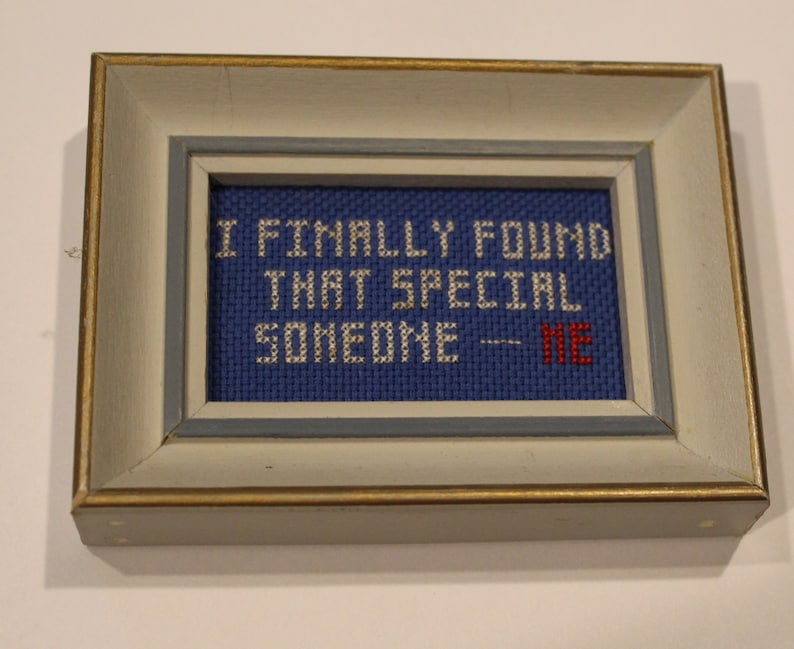 Cross Stitched Framed Quote