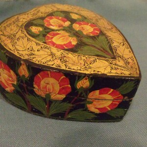 Kashmi Trinket Box Heart Shaped Mache image 3