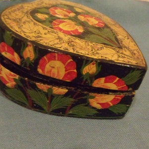 Kashmi Trinket Box Heart Shaped Mache image 2