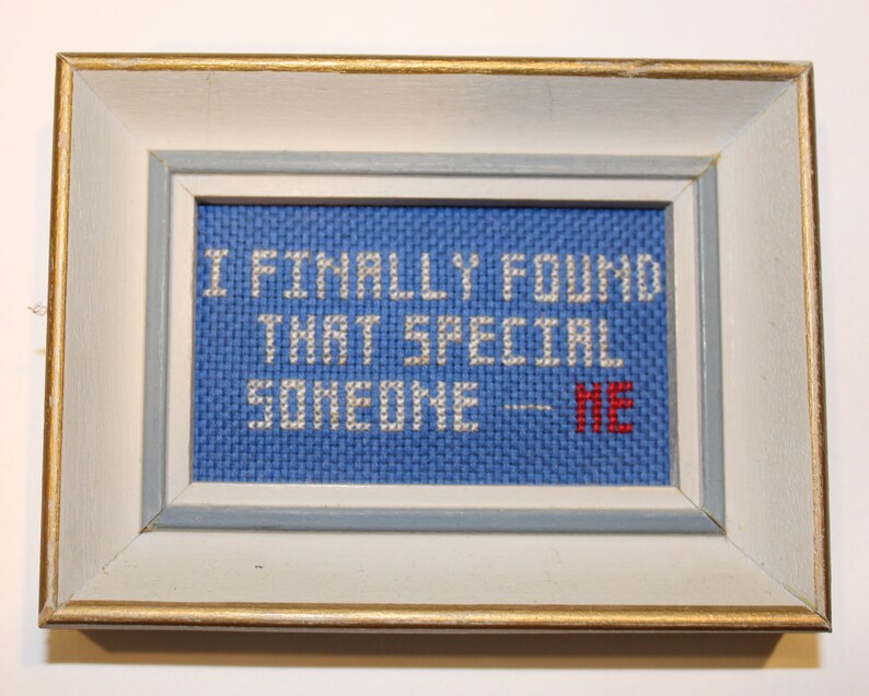 Cross Stitched Framed Quote