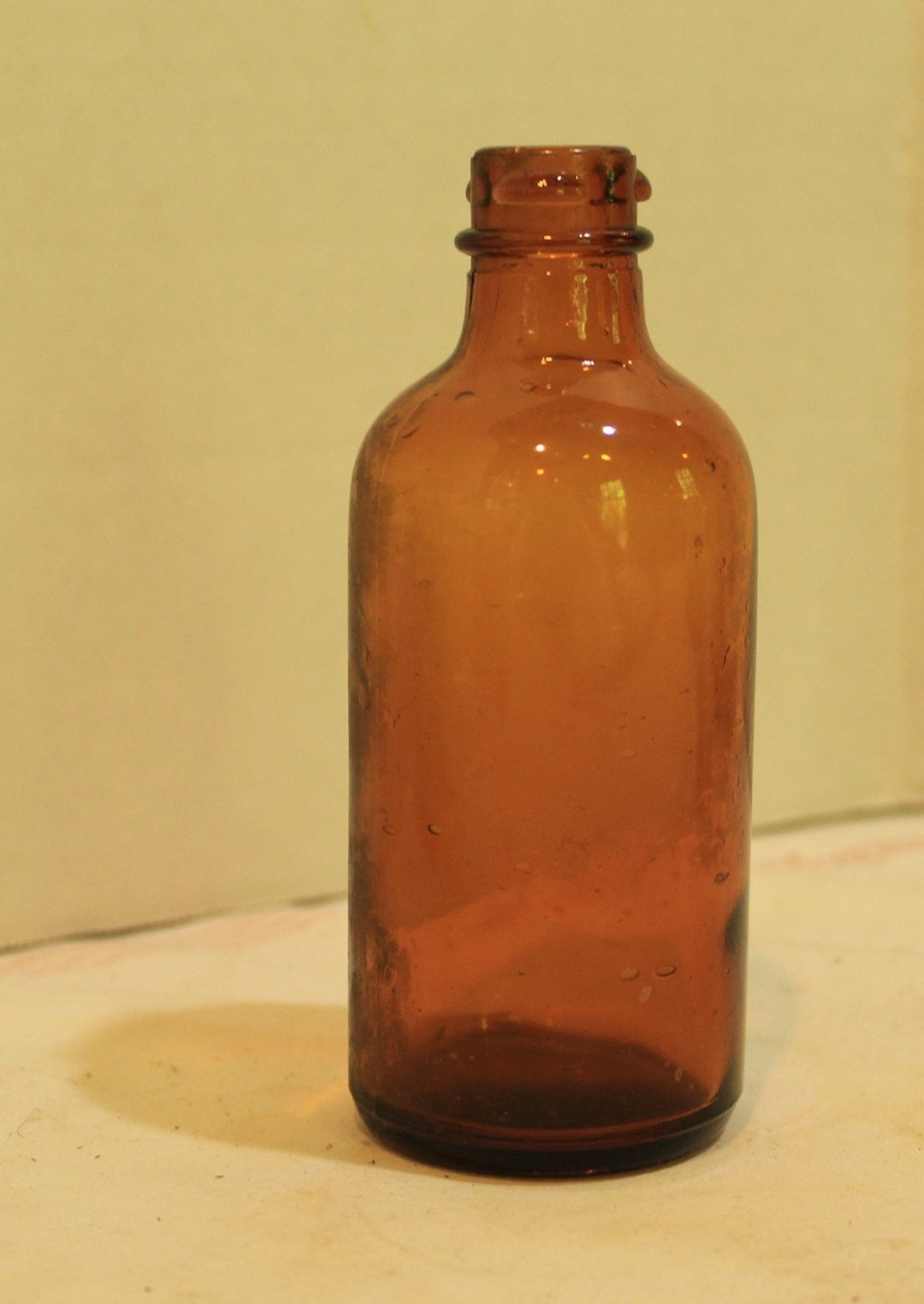 Vintage Brown Glass Medicine Bottle Etsy