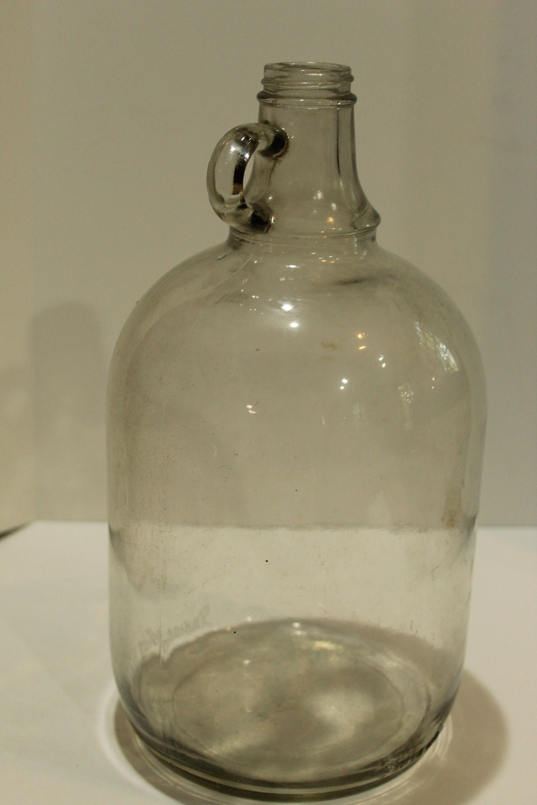 Vintage 1940s 1 Gallon Clear Glass Jug Duraglas Owens-illinois Glass  Company No Cap Large Home Decor One Gallon Kitchen Iridescent 