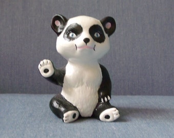 Panda Bear in Ceramic Handpainted