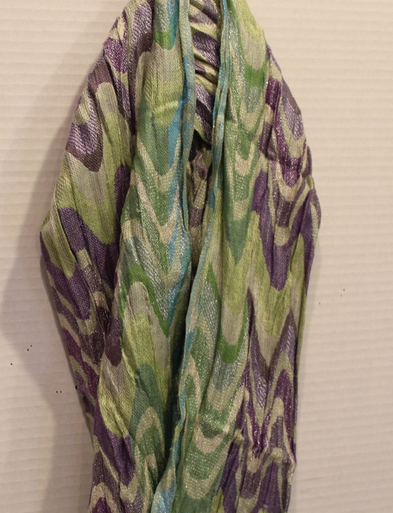 Multi Colored Crinkle Fabric Scarf