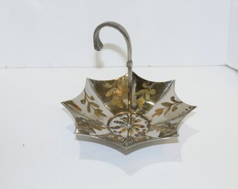 Vintage Silver Umbrella Table Decoration with Handle