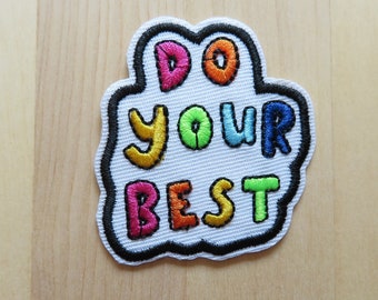 Self Care Mental Health Iron On Patch, Inspirational Positive Word Embroidered Applique Patch, Support Affirmation Badge, Self Esteem Gift