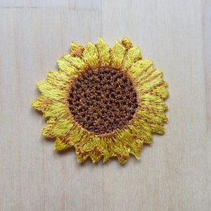 Sunflower Yellow Flower Iron On Patch, Embroidered Applique Sunflower Clothing Patch, Spring Floral Patch, Sunflower Gift