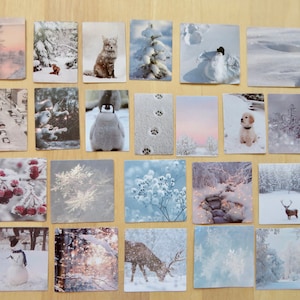 46 Winter Snow Scenery Photo Stickers, Snowy Landscape Art Planner Journal Scrapbooking Stickers, Winter Season Stationery
