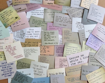 60 pegatinas de poesía con citas literarias, pegatinas de texto tipográfico para agendas y diarios, pegatinas de mensajes con frases.