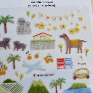 Jeju South Korea Suatelier 1092 Stickers, Travel Gift Stickers, Tropics Planner Journal Stickers, South Korea Theme Landmark Stickers zdjęcie 3