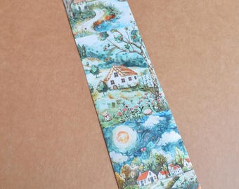 Ruban adhésif en Washi, scène de village champêtre, illustrations de fleurs fantaisistes, cadeau de papeterie