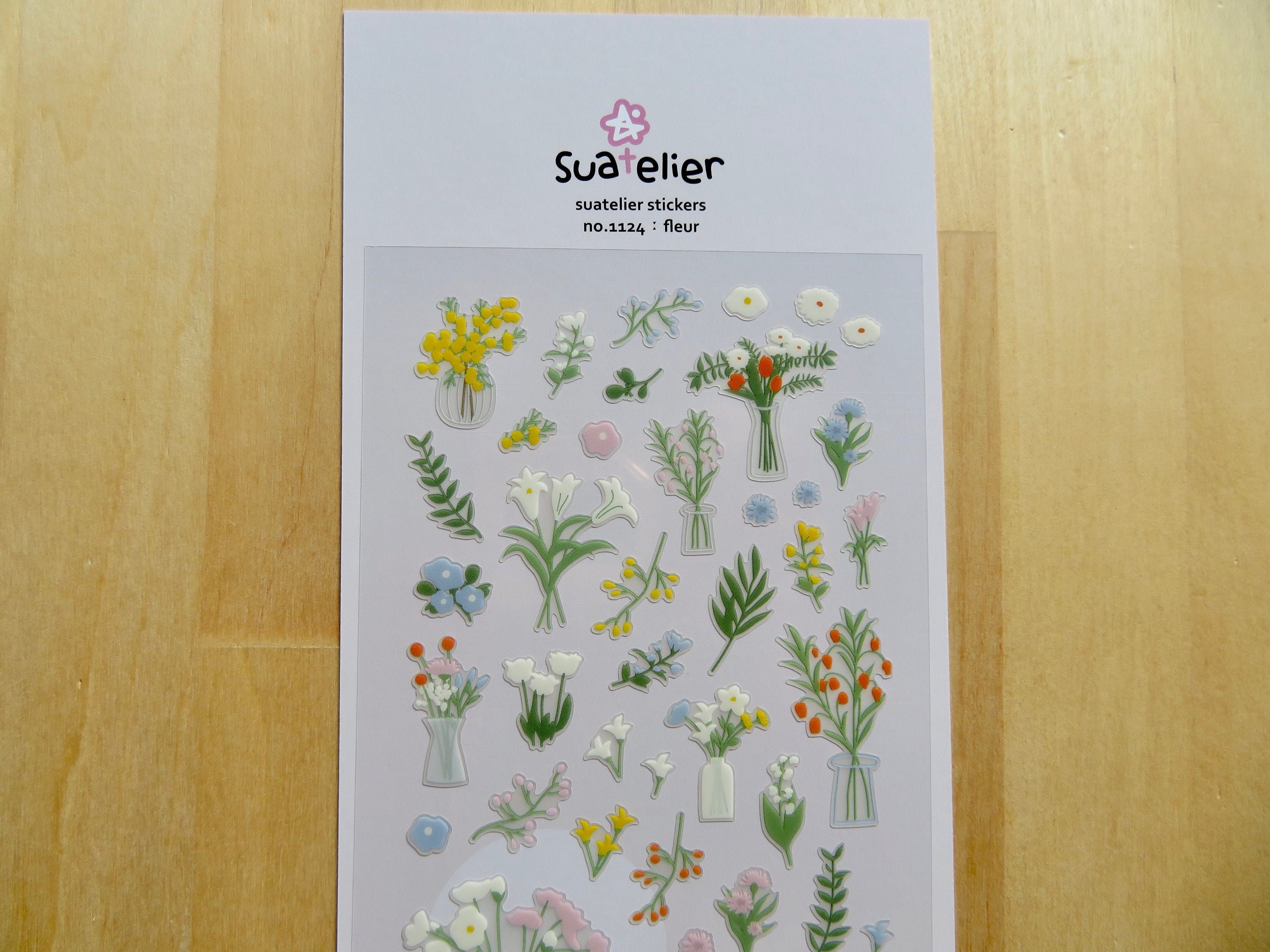 Botanical Spring Floral Stickers, Wildflower Stickers, Suatelier
