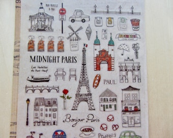Paris France Stickers, Travel Doodle Stickers, Paris Planner Scrapbooking Stickers, Suatelier 1027 Paris Theme Landmark Stickers