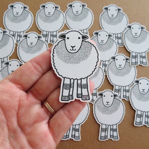 Herdwick Sheep Illustration Sticker, English Sheep Vinyl Laptop Water Bottle Sticker,  Herdwick Sheep Lover Gift