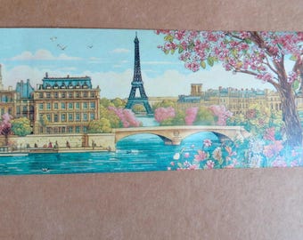 Ruban adhésif en Washi vélin 65 mm, scène de printemps, Paris, cadeau de papeterie sur le thème de l'Europe