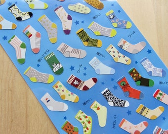 Sock Stickers, Clothing Theme Stickers, Odd Socks Every Day Planner Journal Scrapbooking Stickers, Funny Footwear Kawaii Nekoni Stickers