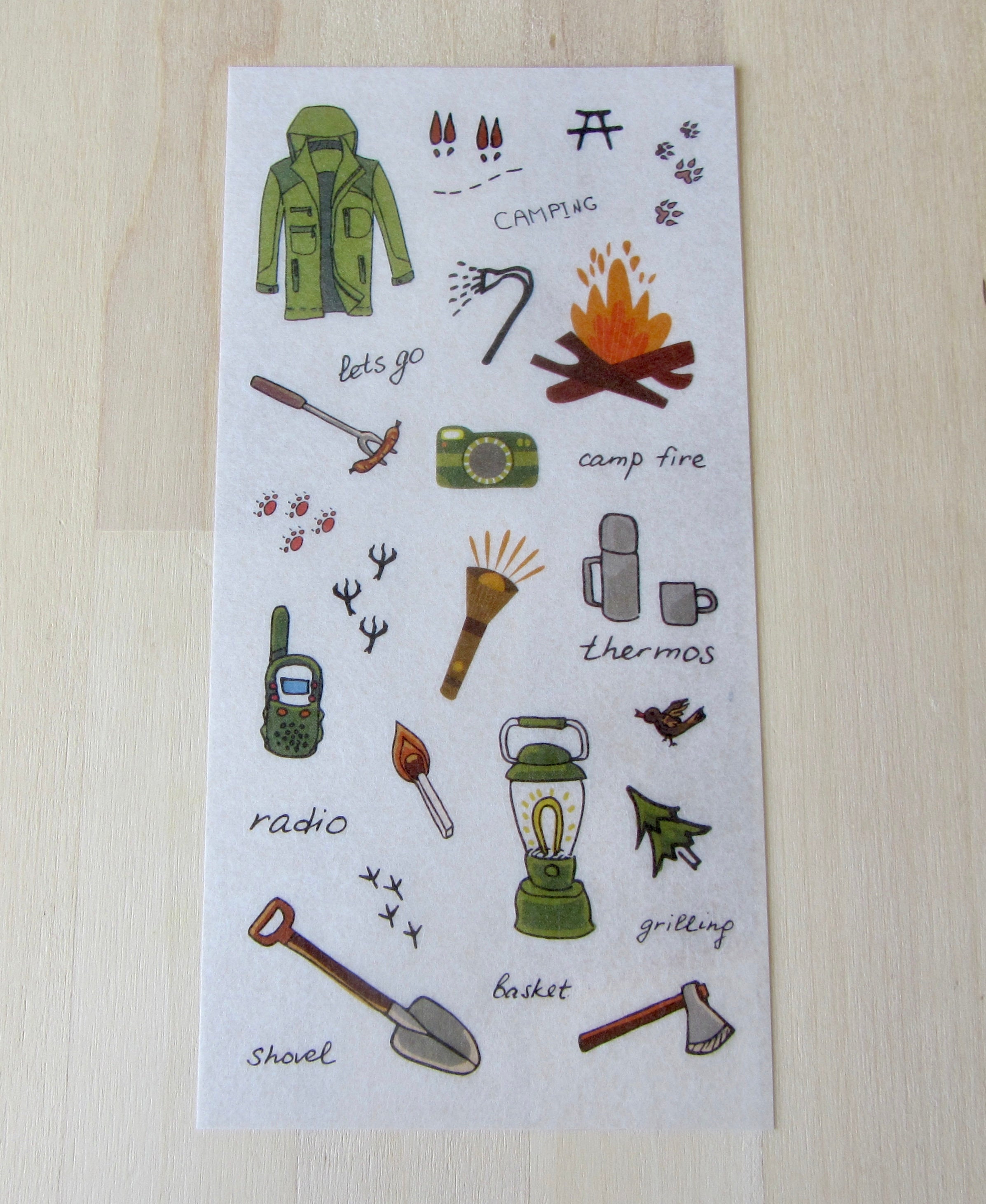 Camping Stickers, SET Nature Outdoor Stickers, Camping Planner Journal ...