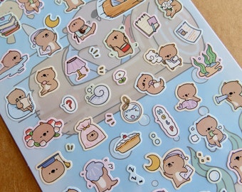Nekoni Mini Otter Activity Stickers, Cute Animal Stickers, Kawaii Otter Lover Gift