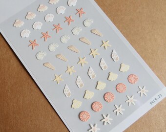 Stickers petits coquillages et étoiles de mer, Suatelier Mini Deco 21 n° 131