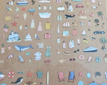 Stickers sur le thème du voyage, papeterie de vacances en croisière, cadeau de voyage d'aventure sur la plage tropicale