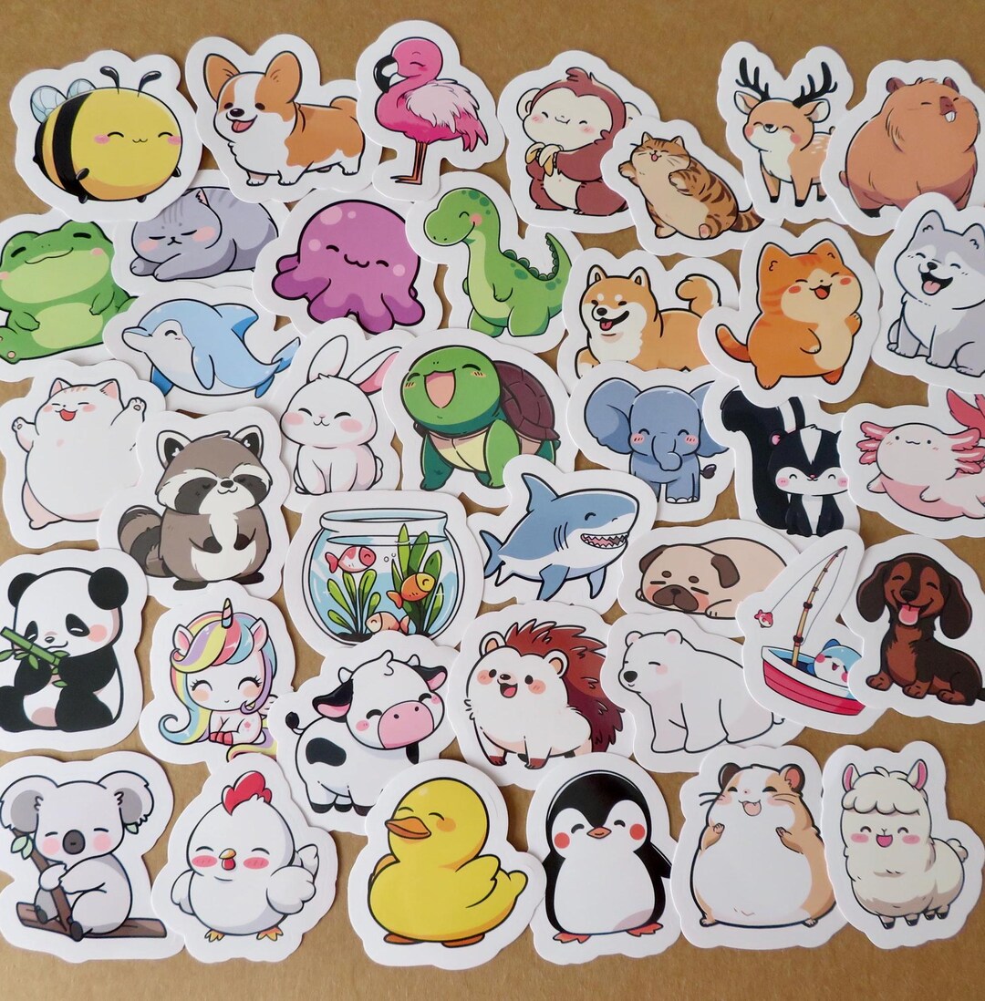 38 Kawaii Tier Aufkleber, süsse gemischte Tier Sticker Pack, Planer ...
