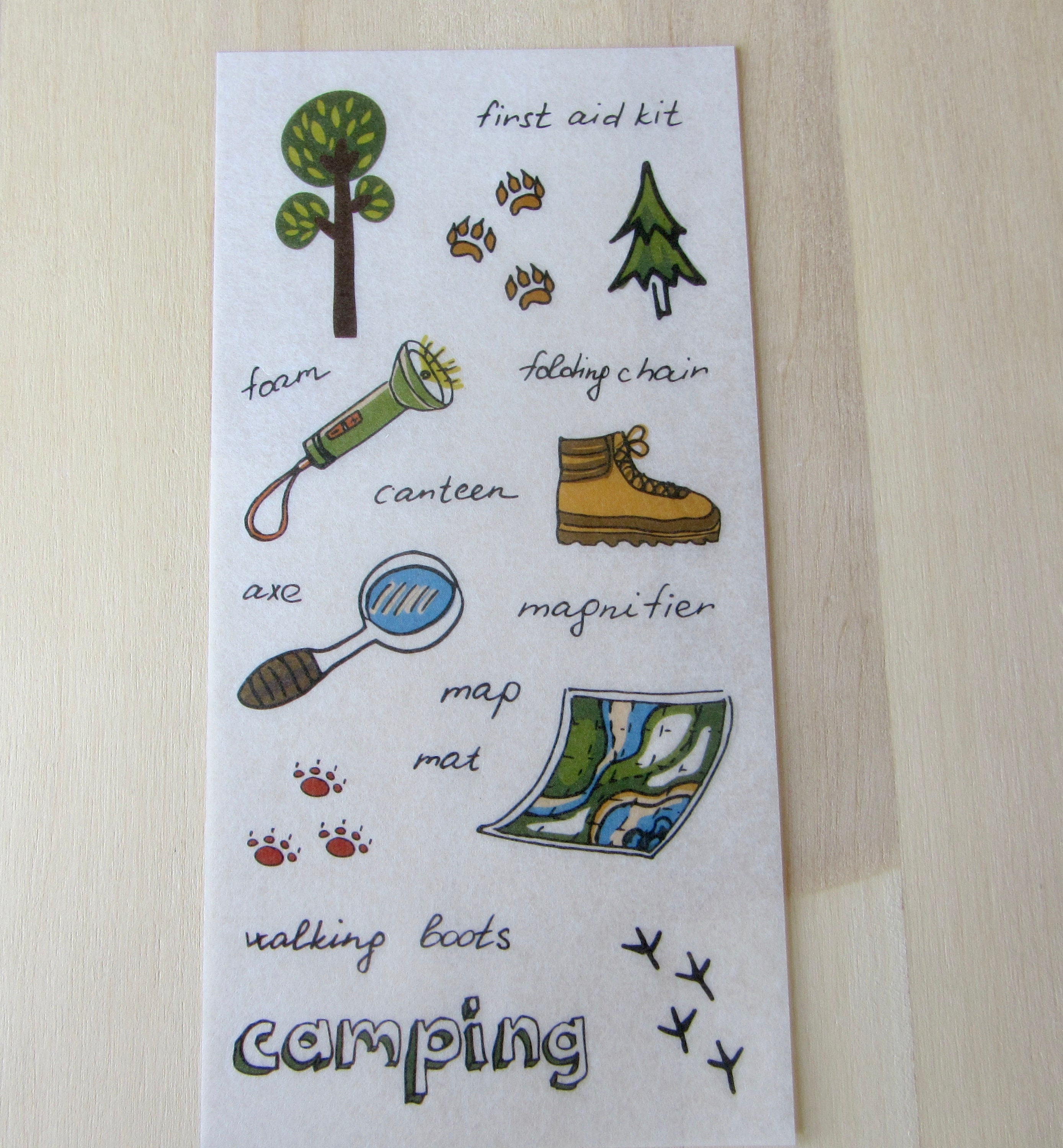 Camping Stickers, SET Nature Outdoor Stickers, Camping Planner Journal ...