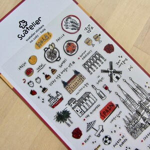 Spanien Europa Aufkleber, Reise-Gekritzel-Aufkleber, Spanien Planer Scrapbooking Aufkleber, Suatelier 1067 Hola, Spanien Thema Wahrzeichen Aufkleber