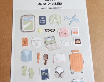 Stickers de voyage, thème vacances à la plage, Suatelier 1199 Happy Journey