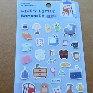 Home Planner Stickers, Every Day Doodle Stickers, Cozy Home Decor Journal Planner Scrapbooking Stickers, Furniture Home Objects Stickers